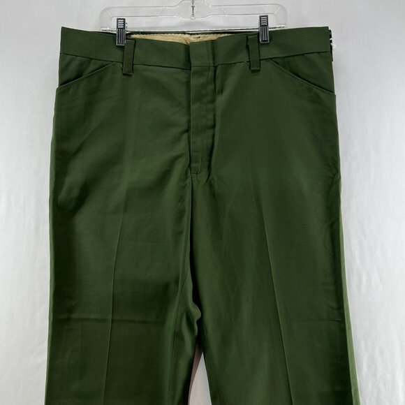 Towncraft Vintage Dress Pants Men 40x29 JCPenney Workwear Slacks Straight Green - Picture 4 of 16